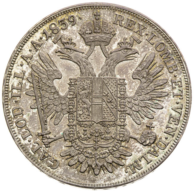 1/2 Toliar 1839 - reverz