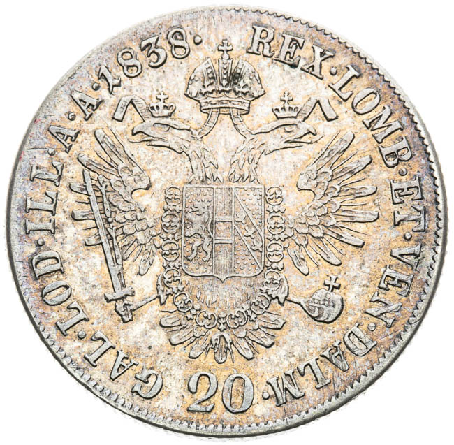 20 Grajciar 1838 - reverz