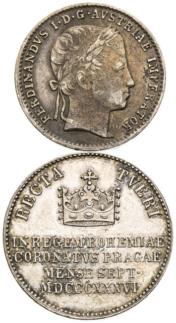 Strieborný žetón 1836 (2 ks) - averz