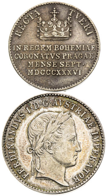 Strieborný žetón 1836 (2 ks) - reverz