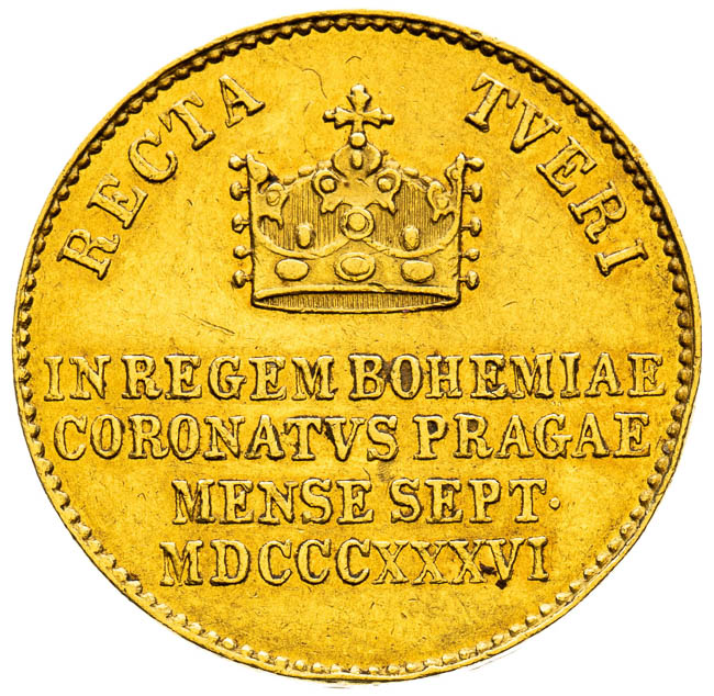 Zlatý žeton 1836 - reverz