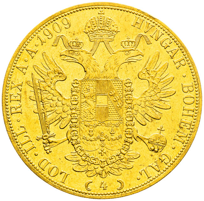 4 Dukát 1909 - revers