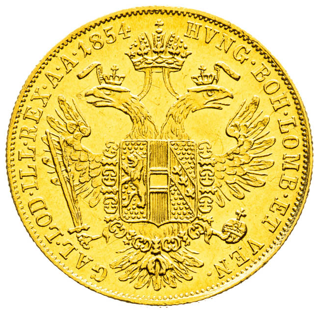 Dukát 1854 - revers