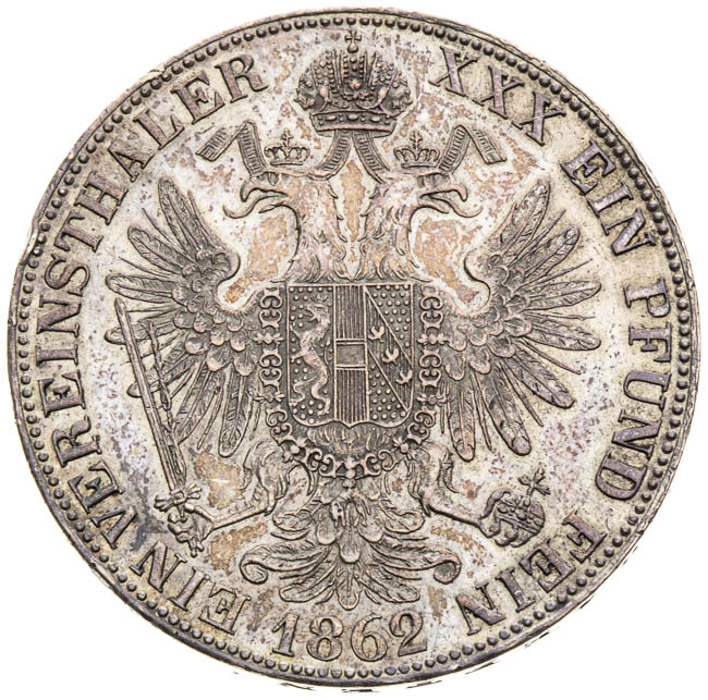 Federal thaler 1862 - back