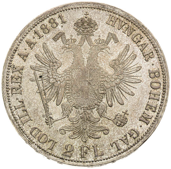 2 Gulden 1881 - back