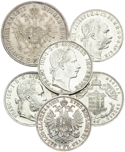 Silver coins (6 pcs) - front
