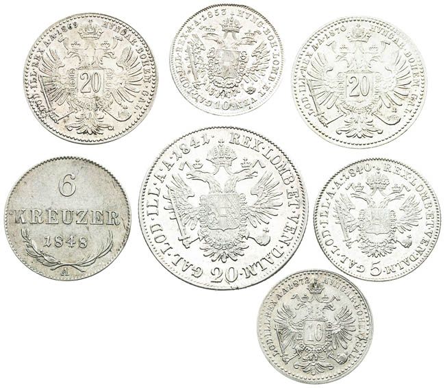 Silver coins (8 pcs) - front