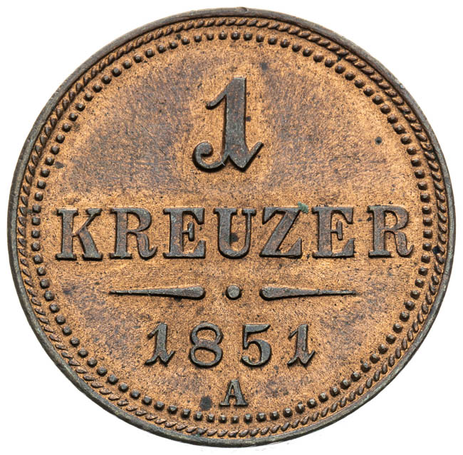 Kreutzer 1851 - back