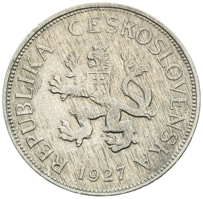 5 Kč 1927 - averz