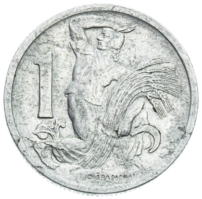 1 Koruna 1947 (Pattern strike) - back