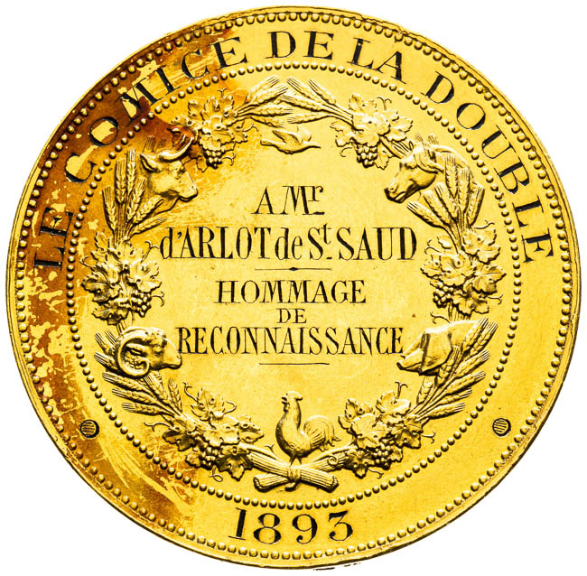 Gold medal 1893 - back