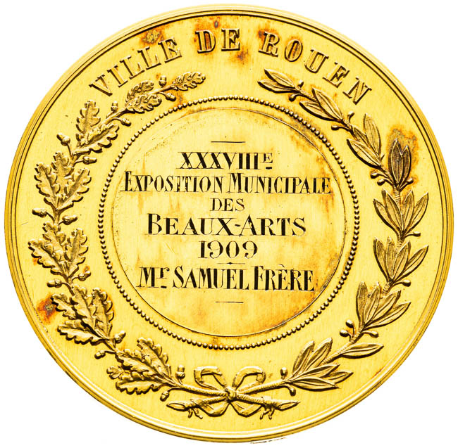 Gold medal 1909 - back