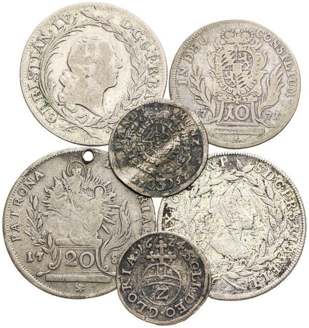 Silver coins (6 pcs) - front