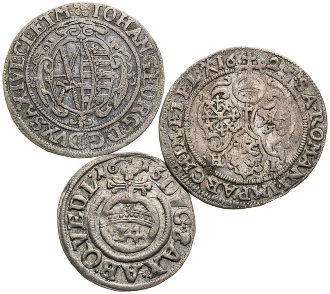 Silver coins (3 pcs) - front