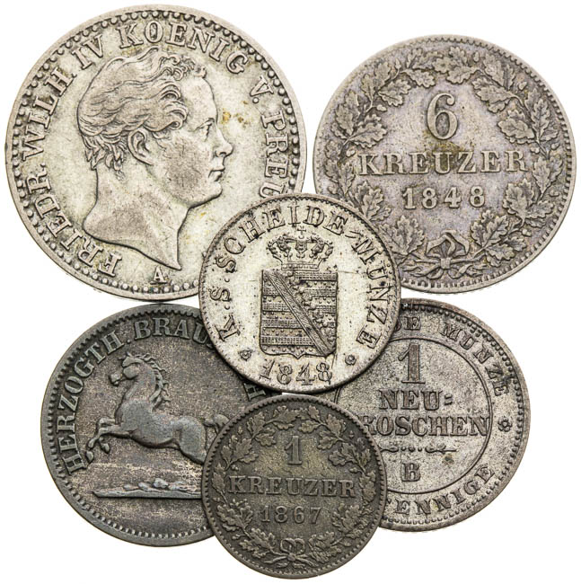 Silver coins (6 pcs) - front