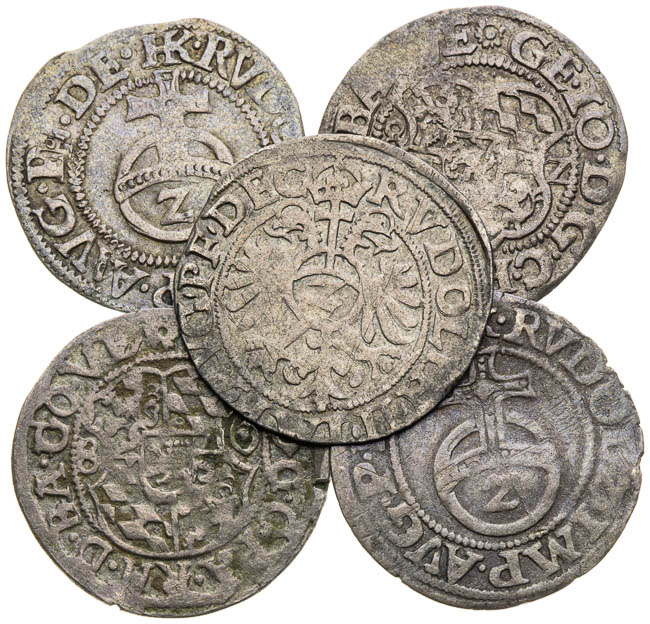 Silver coins (5 pcs) - front