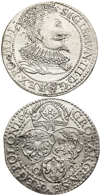 6 Groschen 1596 ( 2 pcs) - front