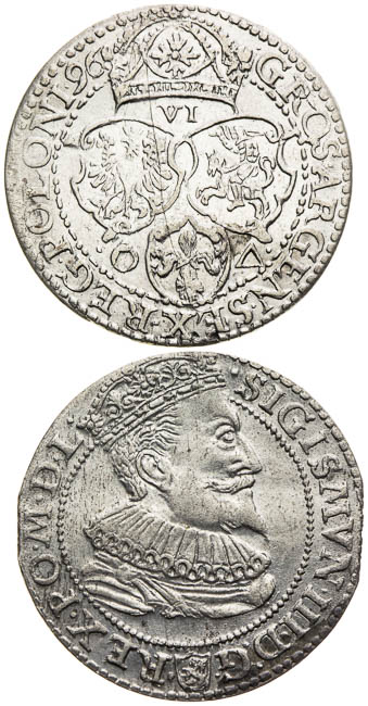 6 Groschen 1596 ( 2 pcs) - back