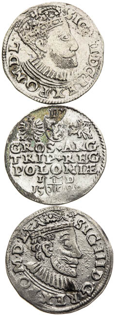 Silver coins (3 pcs) - front