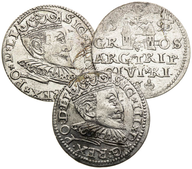 3 Groschen 1594, 1595 (2 pcs) - front