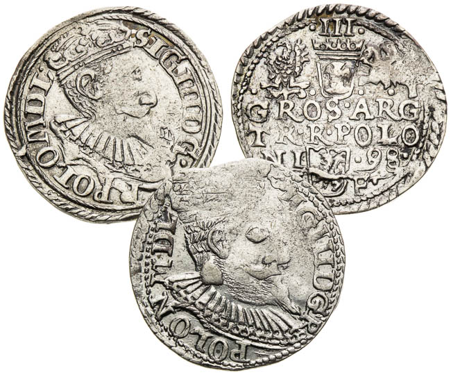 3 Groschen 1597, 1598 (2 pcs) - front