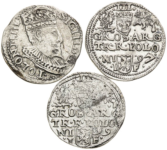 3 Groschen 1597, 1598, 1599 (3 pcs) - front