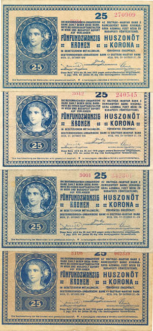 25 Corona 1918 (4 pcs) - front