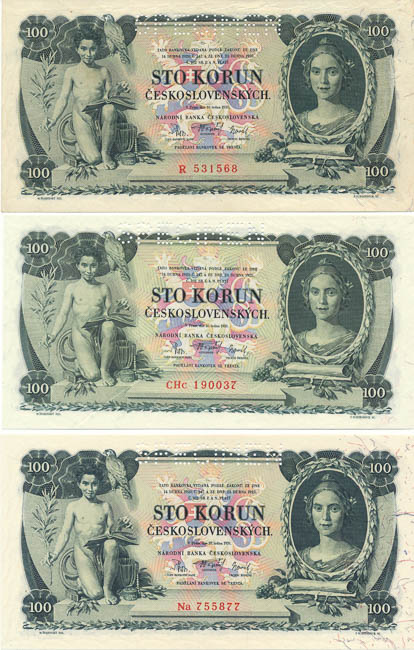 100 Koruna 1931 (3 pcs) - front
