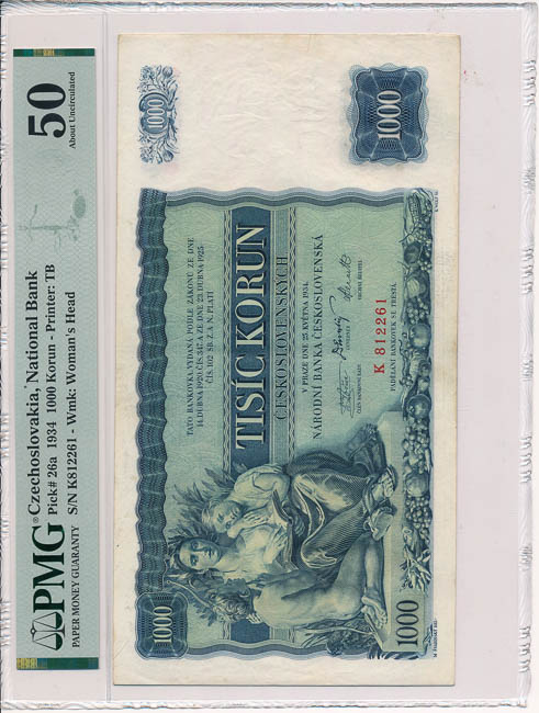 1000 Koruna 1934 K - front