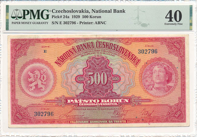 500 Koruna 1929 E - front