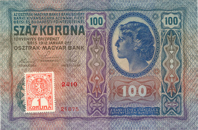 100 Koruna 1912/1918 s. 2410 (stamp) - front