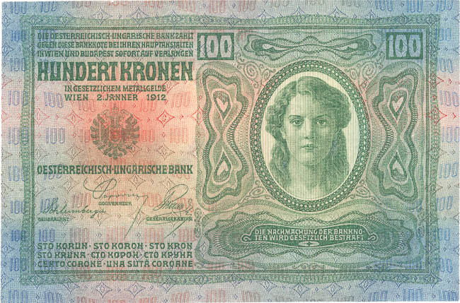 100 Koruna 1912/1918 s. 2410 (stamp) - back