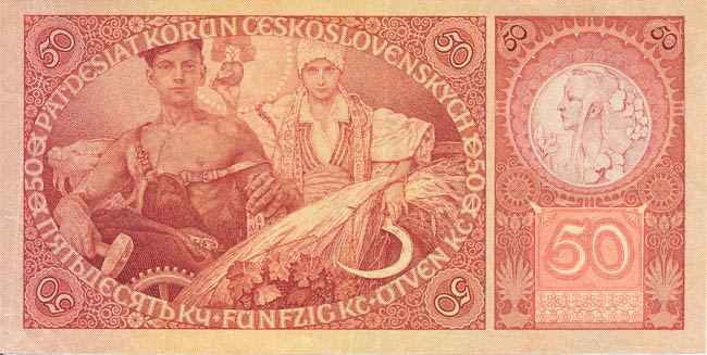 50 Koruna 1929 L - back
