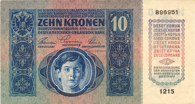10 Koruna 1915/1919 s. 1215 (stamp) - back