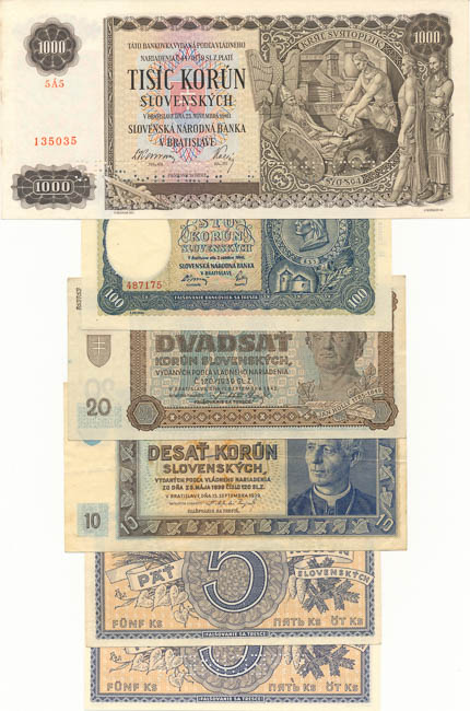 Banknotes (6 pcs) - front