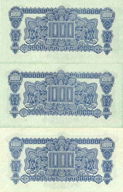 Banknotes (3 pcs) - back