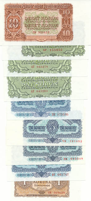 Banknotes 1953 - 1961 (16 pcs) - back