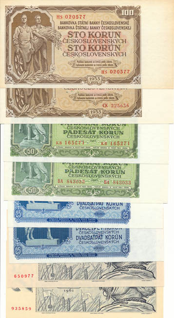 Banknotes 1953 - 1961 (18 pcs) - front