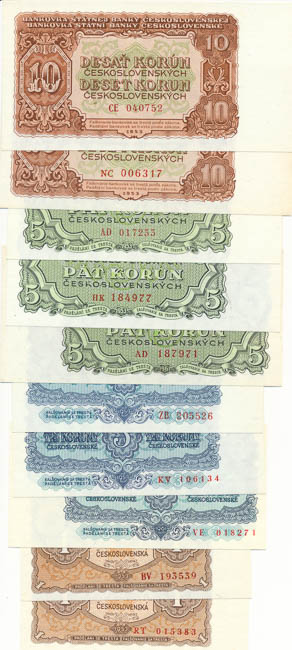 Banknotes 1953 - 1961 (18 pcs) - back