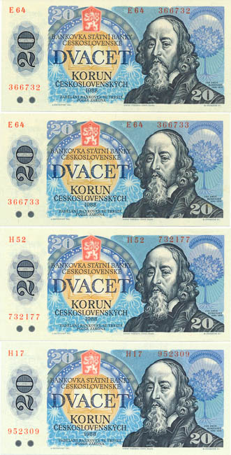 20 Koruna 1988 (7 pcs) - front