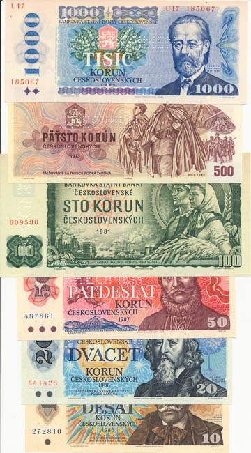Perforated banknotes (6 pcs) - front