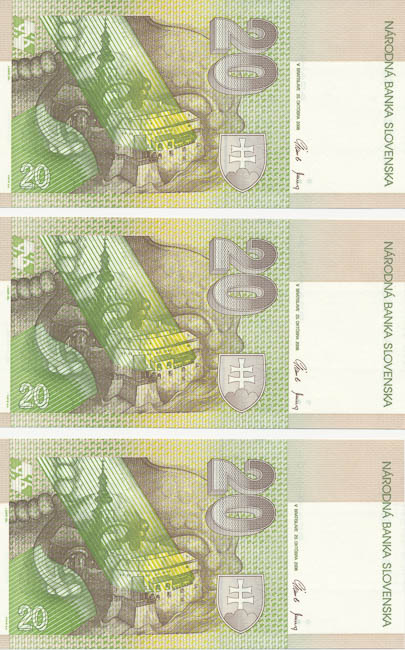 20 Sk 2006 A (consecutive serial numbers 3 pcs) - back