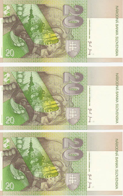 20 Sk 2004 A (consecutive serial numbers 3 pcs) - back