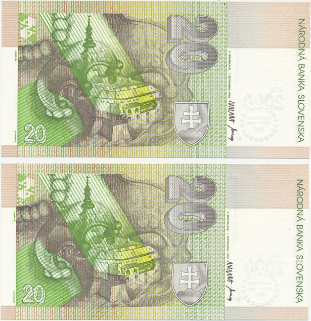 20 Koruna 1993 A (Bimillennium) (2 pcs) - back