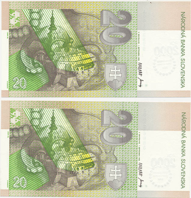 20 Koruna 1993 A (Bimillennium) (2 pcs) - back