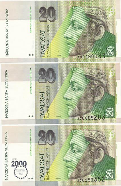 20 Koruna (3 pcs) - front
