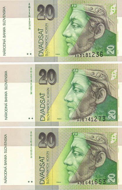20 Koruna (3 pcs) - front