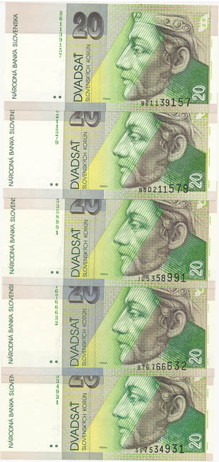 20 Koruna (10 pcs) - front
