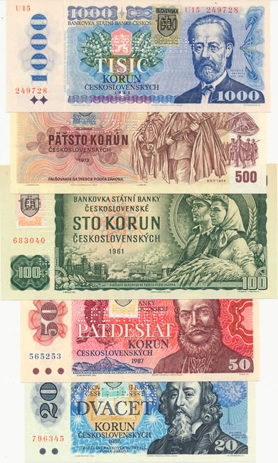 Perforated banknotes (5 pcs) - front