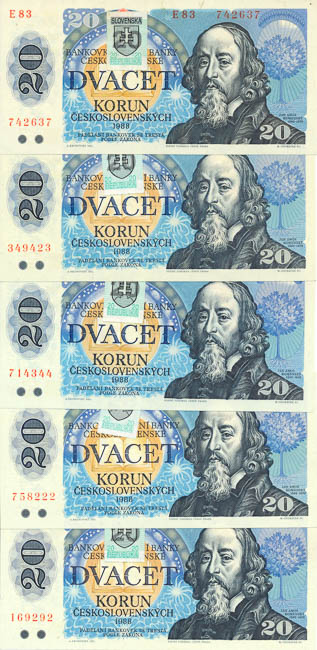 20 Koruna 1988/1993 (12 pcs) - back